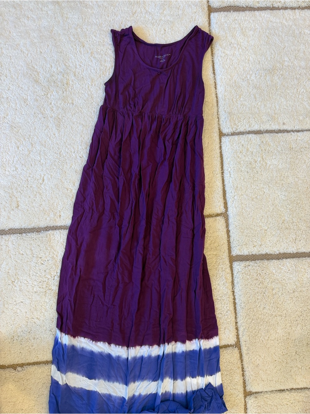 Women’s Liz Lange maternity Sleeveless Purple Tie-Dye Hem Maxi Dress